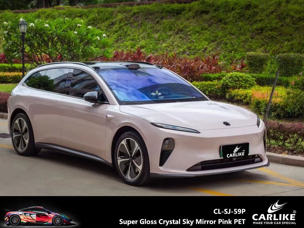 CARLIKE CL-SJ-59P Super Gloss Crystal Sky Mirror Pink Vinyl PET Liner - CARLIKE WRAP