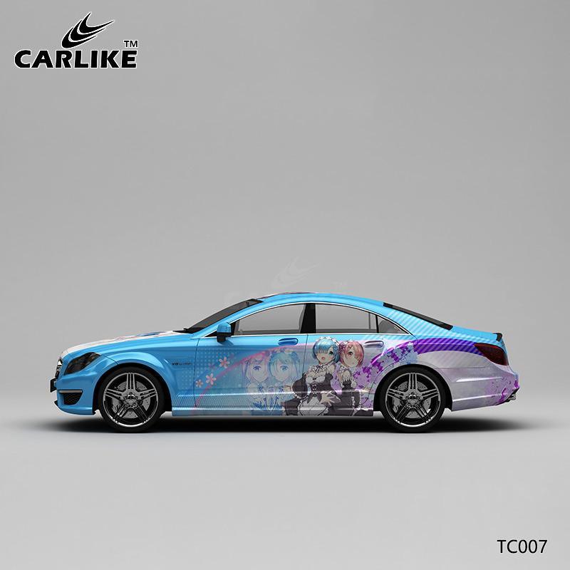 CARLIKE CL-WL022 Pattern Denim LV Shading High-precision Printing  Customized Car Vinyl Wrap
