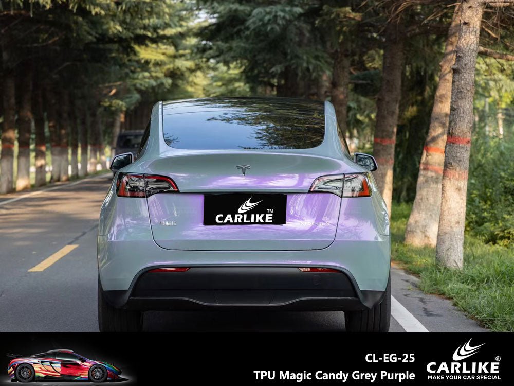 CARLIKE CL-TPU-5013 TPU Magic Candy Grey Purple Vinyl Heat Repair - CARLIKE WRAP
