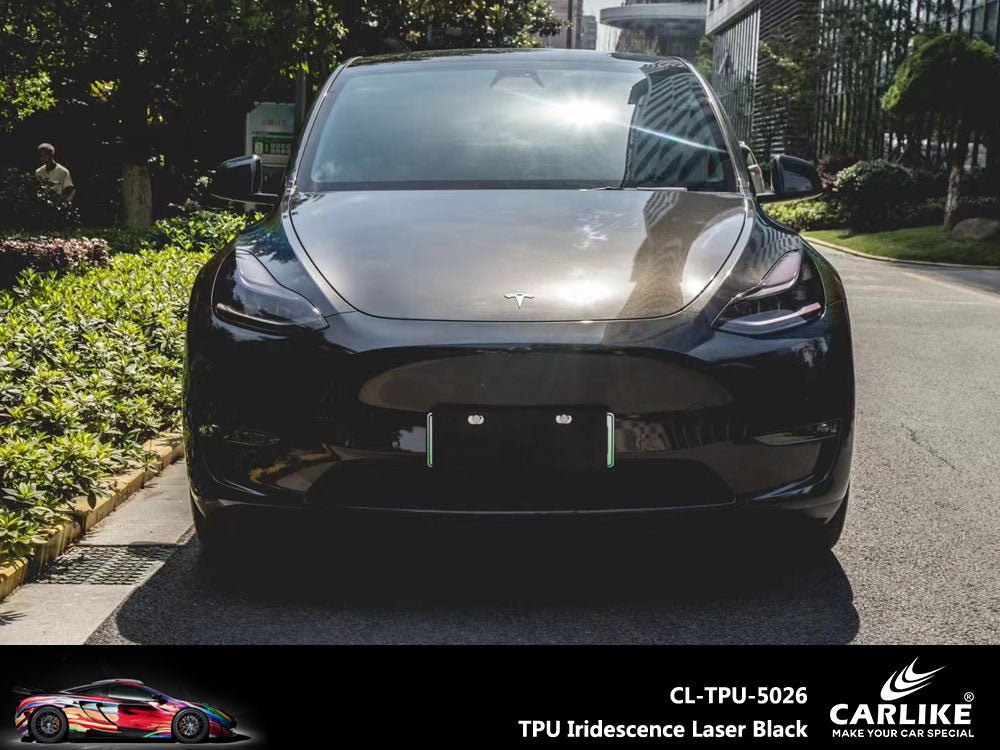 CARLIKE CL-TPU-5026 TPU Iridescence Laser Black Vinyl Heat Repair - CARLIKE WRAP