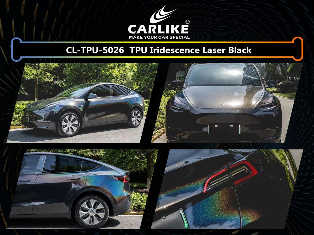 CARLIKE CL-TPU-5026 TPU Iridescence Laser Black Vinyl Heat Repair - CARLIKE WRAP