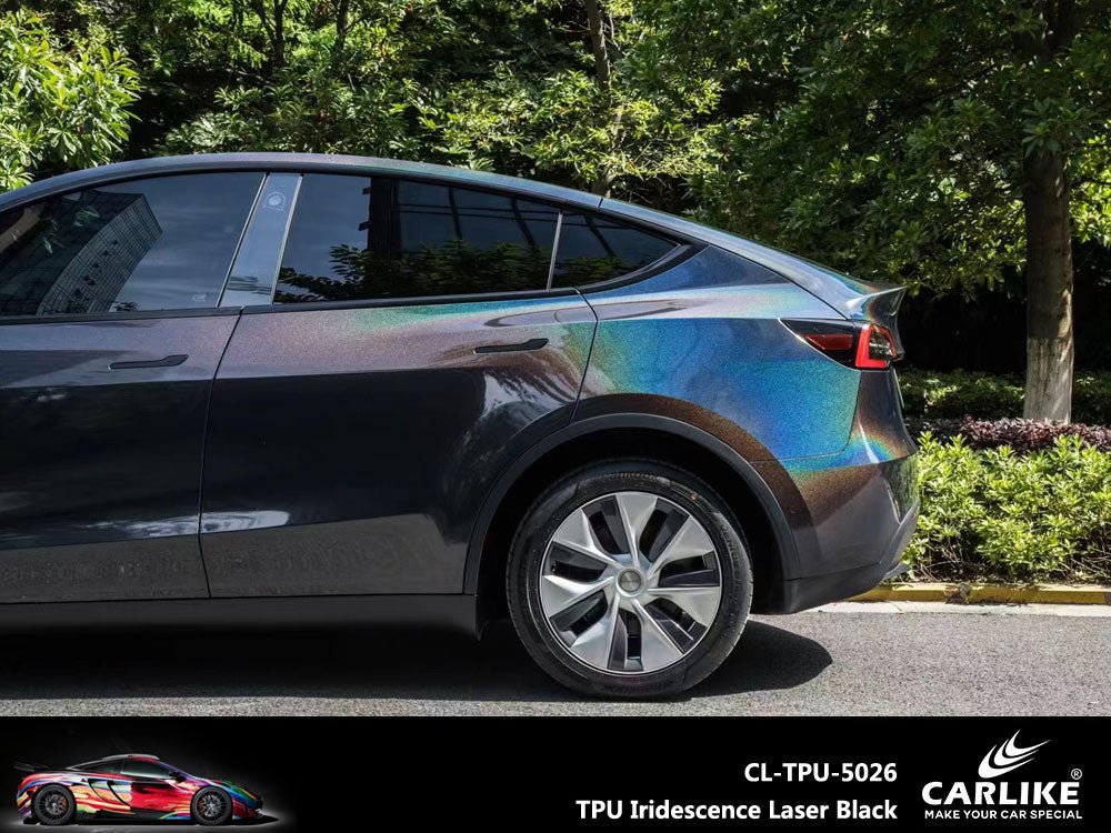 CARLIKE CL-TPU-5026 TPU Iridescence Laser Black Vinyl Heat Repair - CARLIKE WRAP