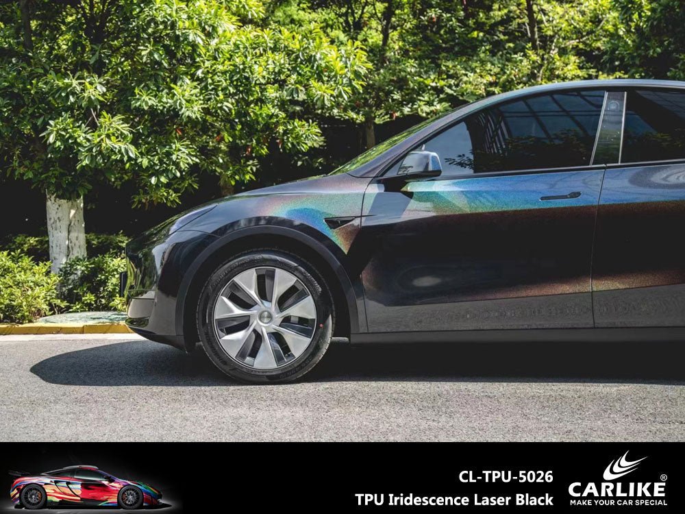 CARLIKE CL-TPU-5026 TPU Iridescence Laser Black Vinyl Heat Repair - CARLIKE WRAP