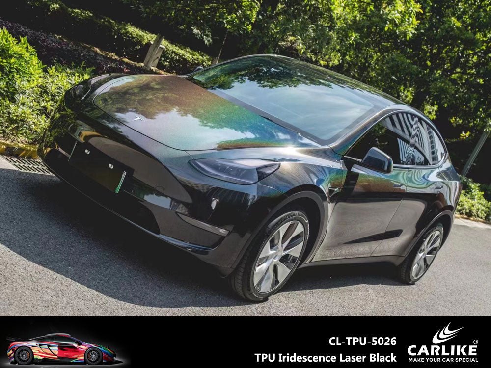 CARLIKE CL-TPU-5026 TPU Iridescence Laser Black Vinyl Heat Repair - CARLIKE WRAP