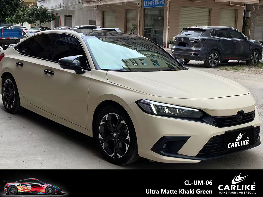 CARLIKE CL-UM-06 Ultra Matte Khaki Green Vinyl - CARLIKE WRAP