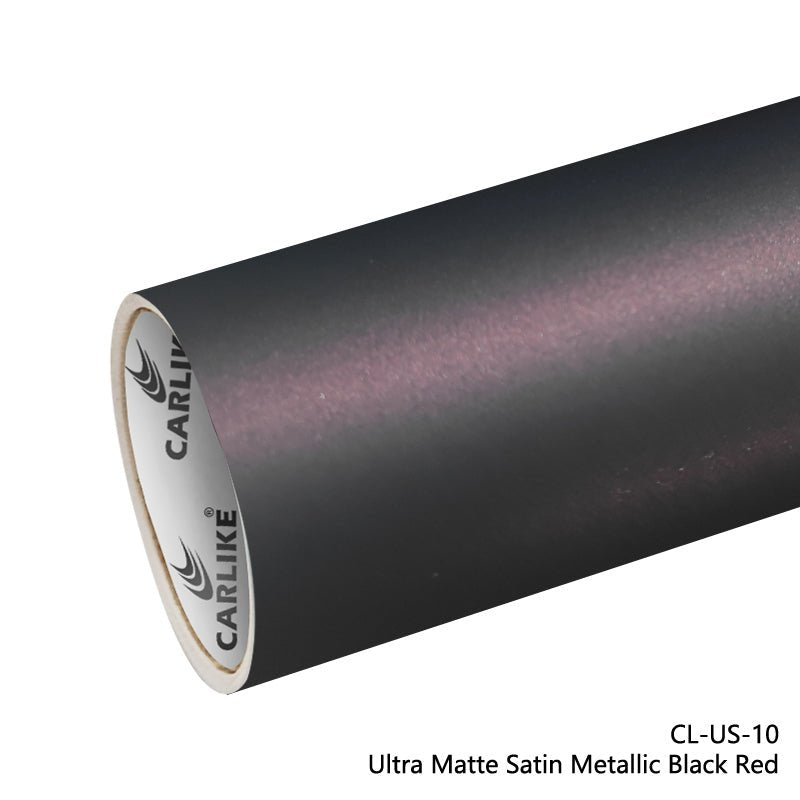 CARLIKE CL-US-10 Ultra Matte Satin Metallic Black Red Vinyl - CARLIKE WRAP
