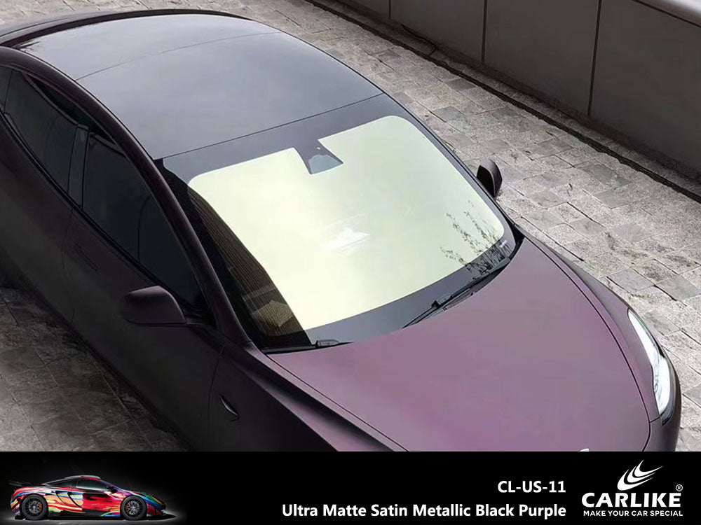CARLIKE CL-US-11 Ultra Matte Satin Metallic Black Purple Vinyl - CARLIKE WRAP