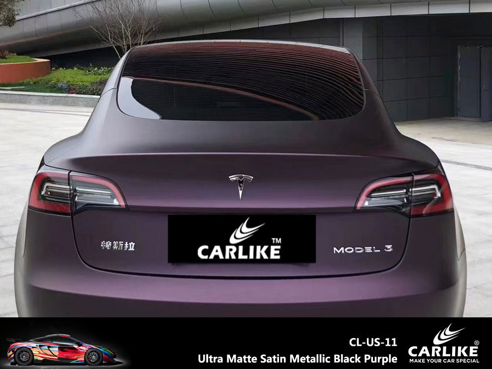 CARLIKE CL-US-11 Ultra Matte Satin Metallic Black Purple Vinyl - CARLIKE WRAP