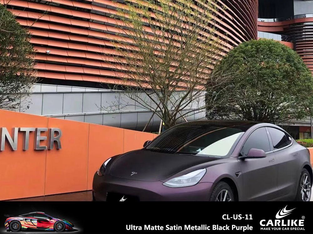 CARLIKE CL-US-11 Ultra Matte Satin Metallic Black Purple Vinyl - CARLIKE WRAP