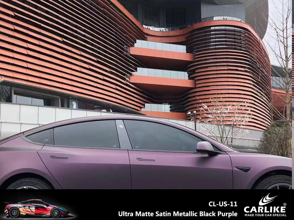 CARLIKE CL-US-11 Ultra Matte Satin Metallic Black Purple Vinyl - CARLIKE WRAP