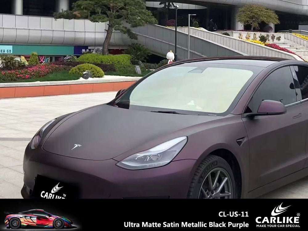CARLIKE CL-US-11 Ultra Matte Satin Metallic Black Purple Vinyl - CARLIKE WRAP