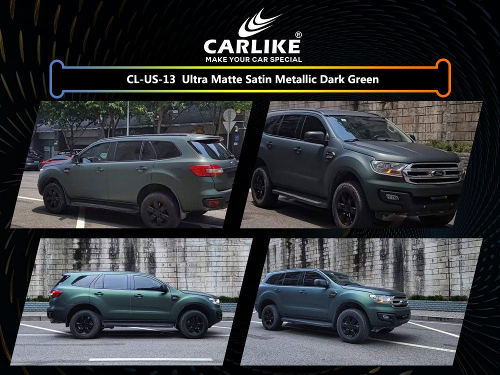 CARLIKE CL-US-13 Ultra Matte Satin Metallic Dark Green Vinyl - CARLIKE WRAP