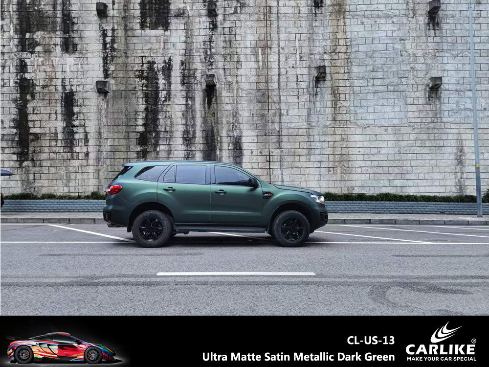 CARLIKE CL-US-13 Ultra Matte Satin Metallic Dark Green Vinyl - CARLIKE WRAP