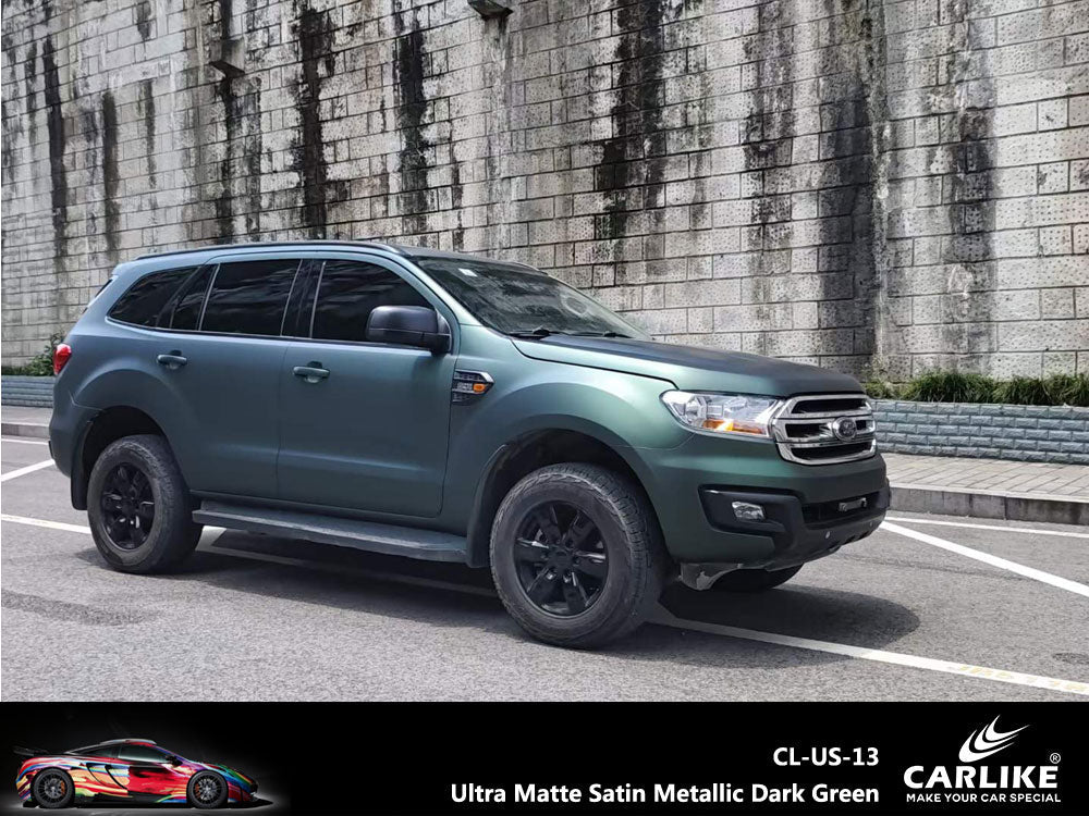 CARLIKE CL-US-13 Ultra Matte Satin Metallic Dark Green Vinyl - CARLIKE WRAP