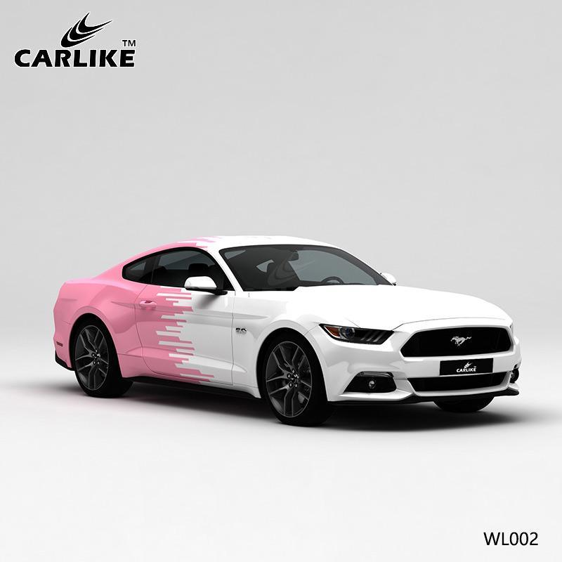 CARLIKE CL-WL002 Pattern White Pink Lines High-precision Printing Customized Car Vinyl Wrap - CARLIKE WRAP
