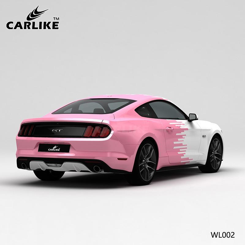 CARLIKE CL-WL002 Pattern White Pink Lines High-precision Printing Customized Car Vinyl Wrap - CARLIKE WRAP