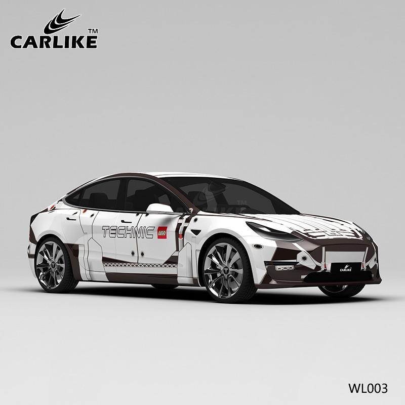 CARLIKE CL-WL003 Pattern White Lego Blocks High-precision Printing Customized Car Vinyl Wrap - CARLIKE WRAP