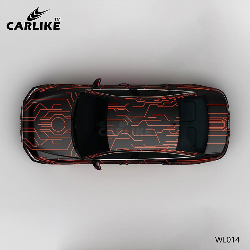 CARLIKE CL-WL014 Pattern Black Red Circuit High-precision Printing Customized Car Vinyl Wrap - CARLIKE WRAP