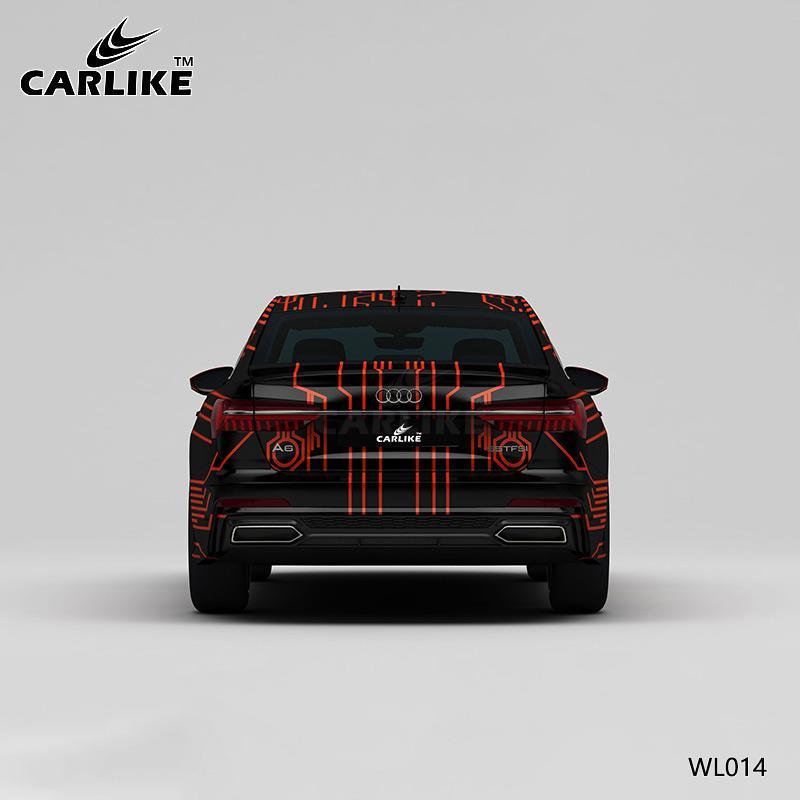 CARLIKE CL-WL014 Pattern Black Red Circuit High-precision Printing Customized Car Vinyl Wrap - CARLIKE WRAP