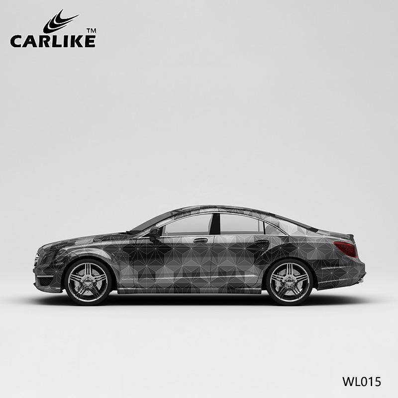 CARLIKE CL-WL015 Pattern Black and Gray Triangle Grid High-precision Printing Customized Car Vinyl Wrap - CARLIKE WRAP