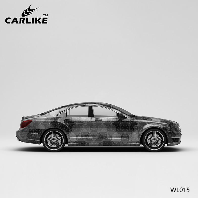 CARLIKE CL-WL015 Pattern Black and Gray Triangle Grid High-precision Printing Customized Car Vinyl Wrap - CARLIKE WRAP