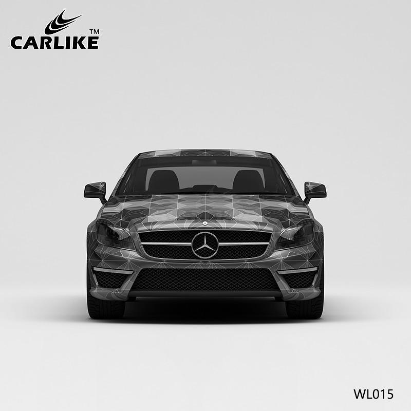 CARLIKE CL-WL015 Pattern Black and Gray Triangle Grid High-precision Printing Customized Car Vinyl Wrap - CARLIKE WRAP
