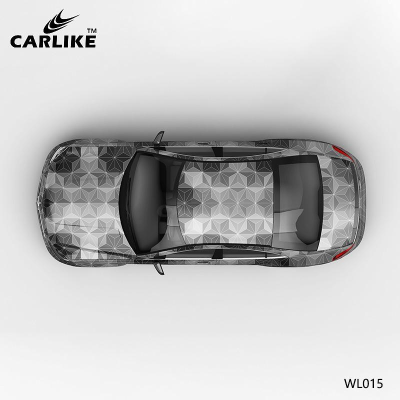 CARLIKE CL-WL015 Pattern Black and Gray Triangle Grid High-precision Printing Customized Car Vinyl Wrap - CARLIKE WRAP