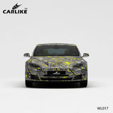 CARLIKE CL-WL017 Pattern Black Yellow Lines on Gray High-precision Printing Customized Car Vinyl Wrap - CARLIKE WRAP