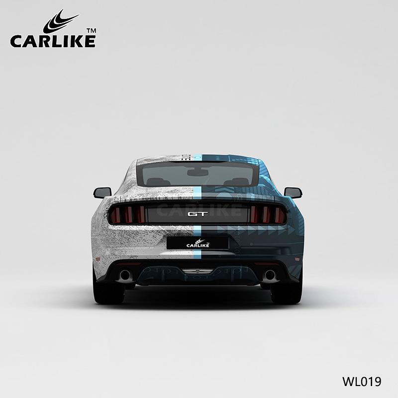 CARLIKE CL-WL019 Pattern Blue and Gray Circuit High-precision Printing Customized Car Vinyl Wrap - CARLIKE WRAP