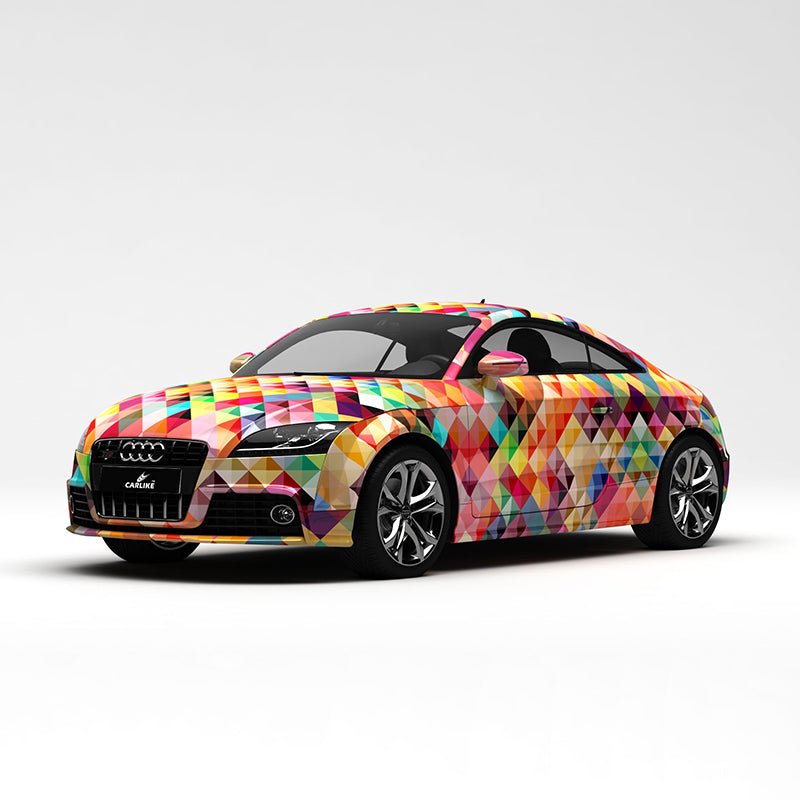 CARLIKE CL-WL023 Pattern Colorful Squares High-precision Printing Customized Car Vinyl Wrap - CARLIKE WRAP