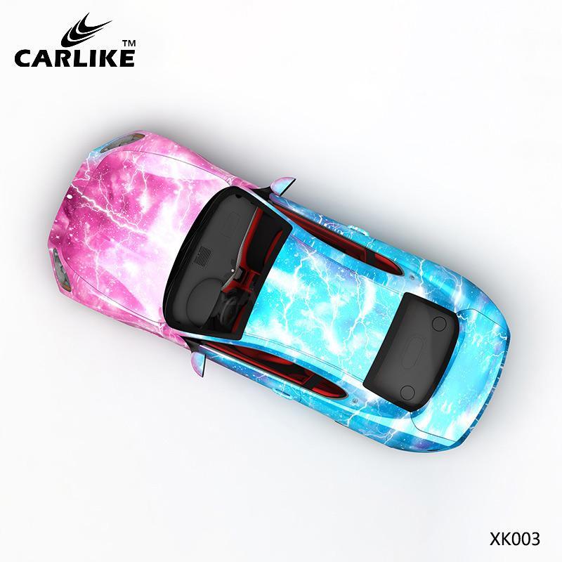 CARLIKE CL-XK003 Pattern Pink Blue Lightning Starry Sky High-precision Printing Customized Car Vinyl Wrap - CARLIKE WRAP