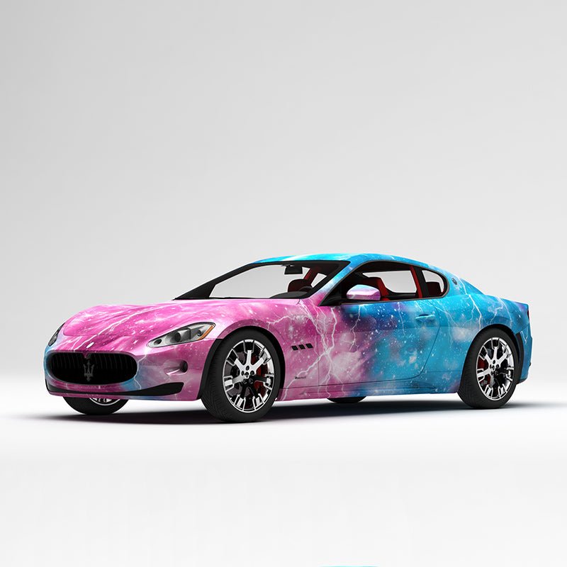 CARLIKE CL-XK003 Pattern Pink Blue Lightning Starry Sky High-precision Printing Customized Car Vinyl Wrap - CARLIKE WRAP