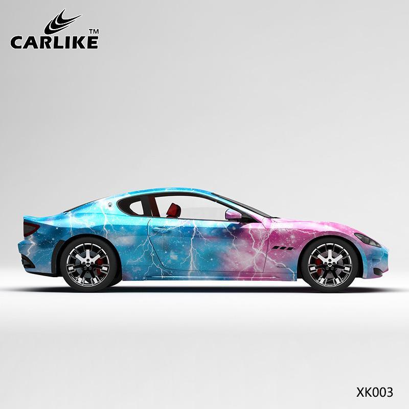 CARLIKE CL-XK003 Pattern Pink Blue Lightning Starry Sky High-precision Printing Customized Car Vinyl Wrap - CARLIKE WRAP