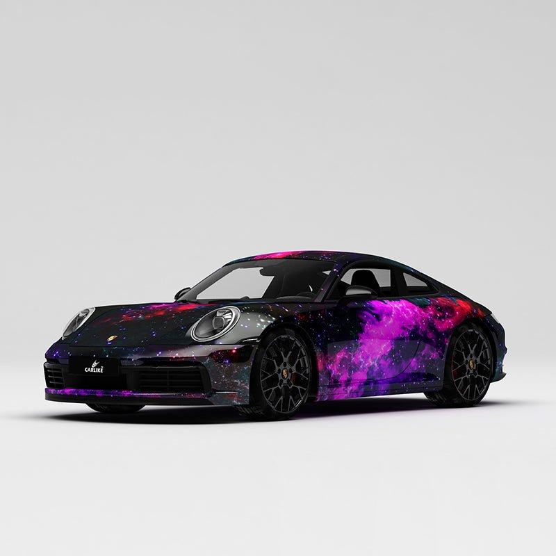 CARLIKE CL-XK004 Pattern Black Purple Starry Sky High-precision Printing Customized Car Vinyl Wrap - CARLIKE WRAP