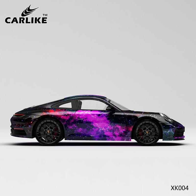 CARLIKE CL-XK004 Pattern Black Purple Starry Sky High-precision Printing Customized Car Vinyl Wrap - CARLIKE WRAP