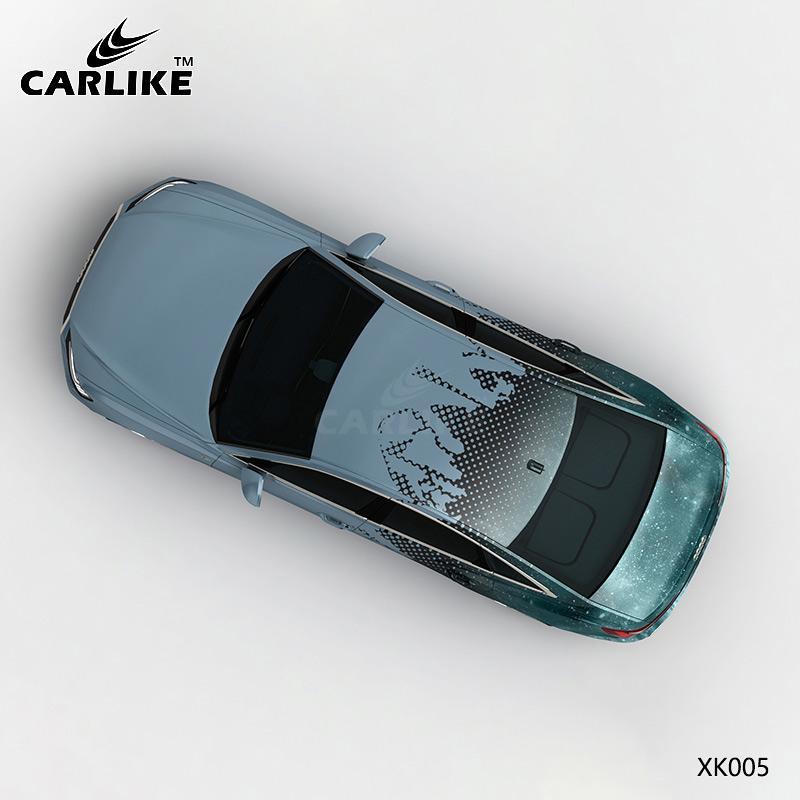 CARLIKE CL-XK005 Pattern Grey Blue Starry Sky High-precision Printing Customized Car Vinyl Wrap - CARLIKE WRAP