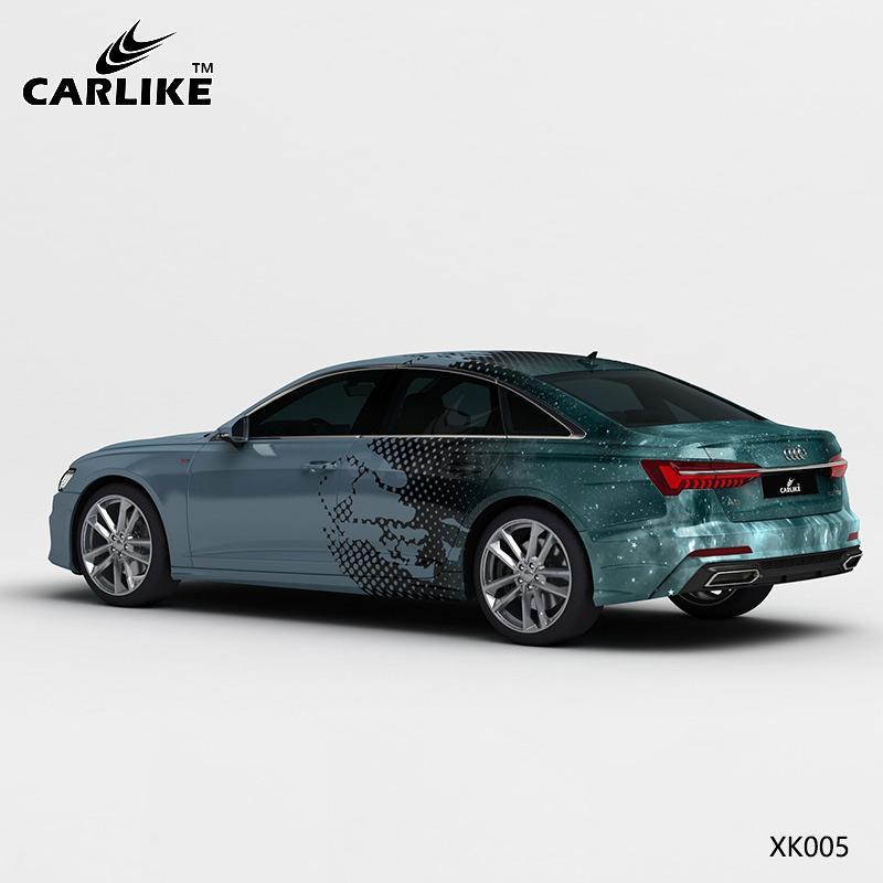 CARLIKE CL-XK005 Pattern Grey Blue Starry Sky High-precision Printing Customized Car Vinyl Wrap - CARLIKE WRAP