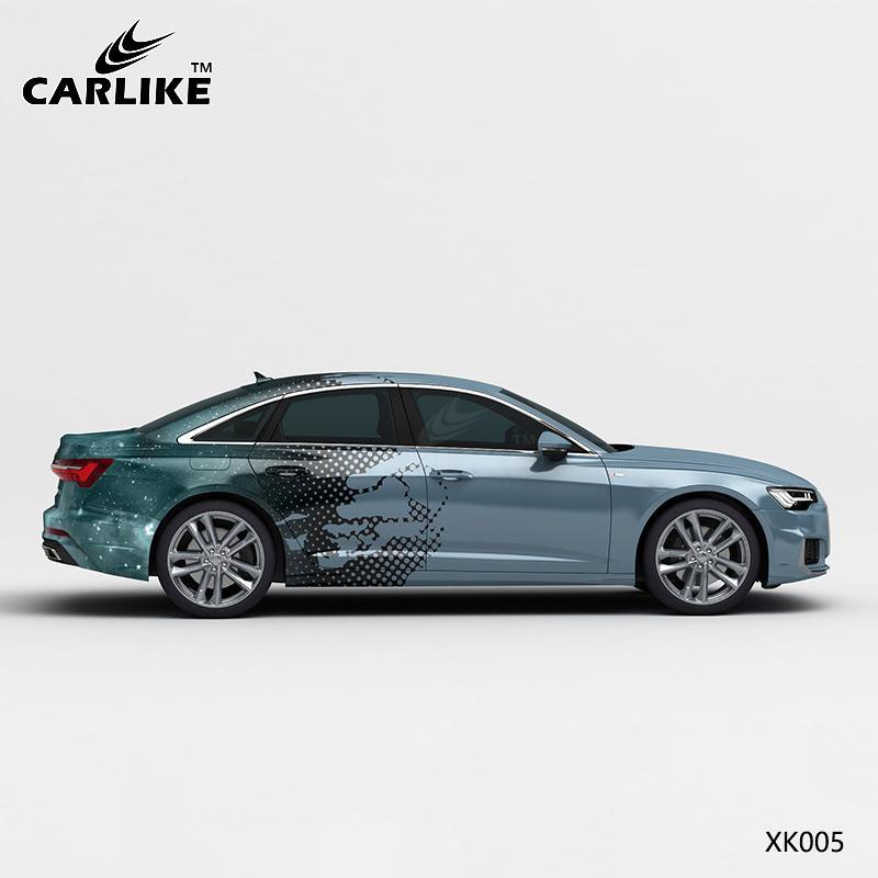 CARLIKE CL-XK005 Pattern Grey Blue Starry Sky High-precision Printing Customized Car Vinyl Wrap - CARLIKE WRAP