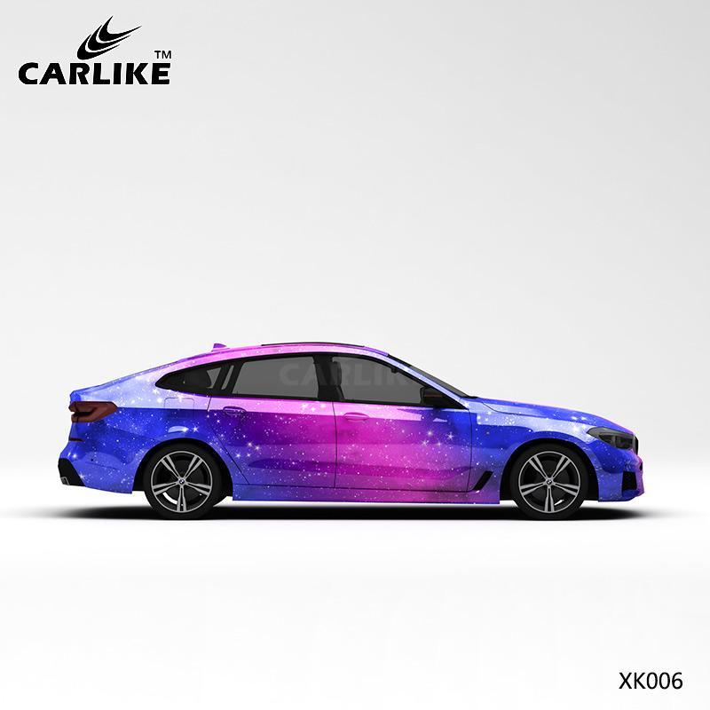CARLIKE CL-XK006 Pattern Blue Pink Starry Sky High-precision Printing Customized Car Vinyl Wrap - CARLIKE WRAP