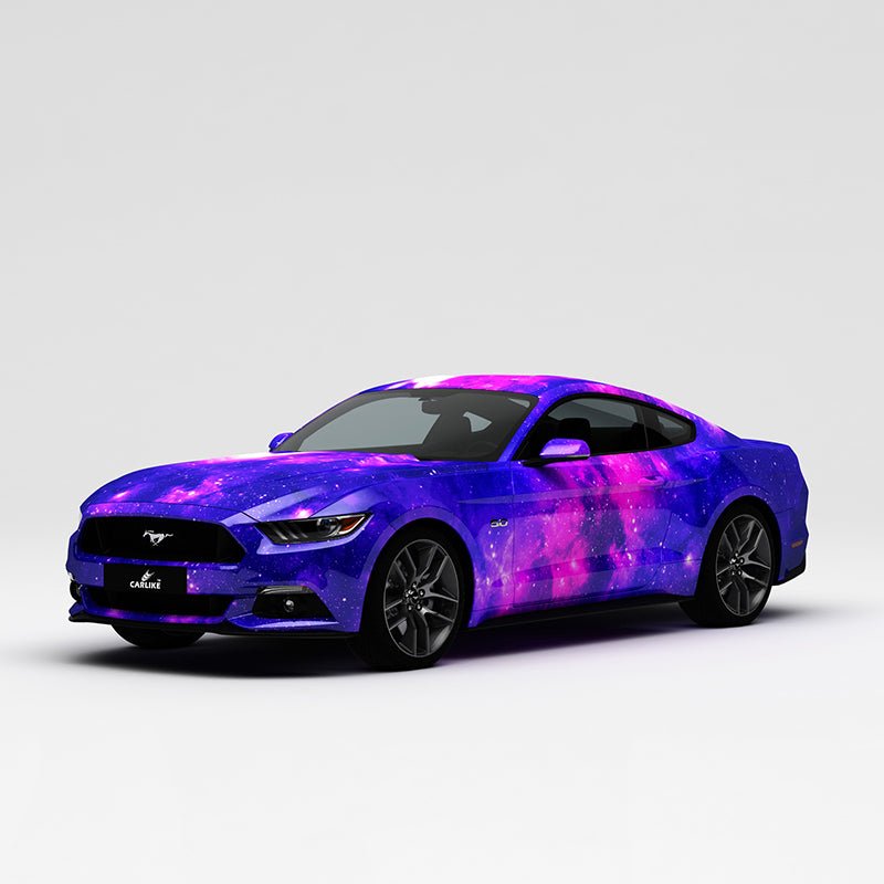 CARLIKE CL-XK007 Pattern Blue Pink Starry Sky High-precision Printing Customized Car Vinyl Wrap - CARLIKE WRAP