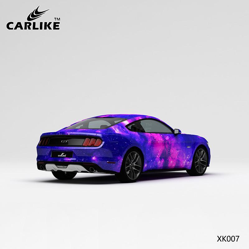 CARLIKE CL-XK007 Pattern Blue Pink Starry Sky High-precision Printing Customized Car Vinyl Wrap - CARLIKE WRAP