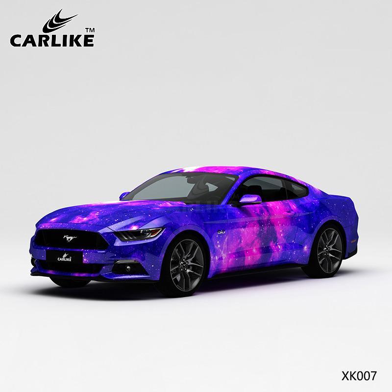 CARLIKE CL-XK007 Pattern Blue Pink Starry Sky High-precision Printing Customized Car Vinyl Wrap - CARLIKE WRAP