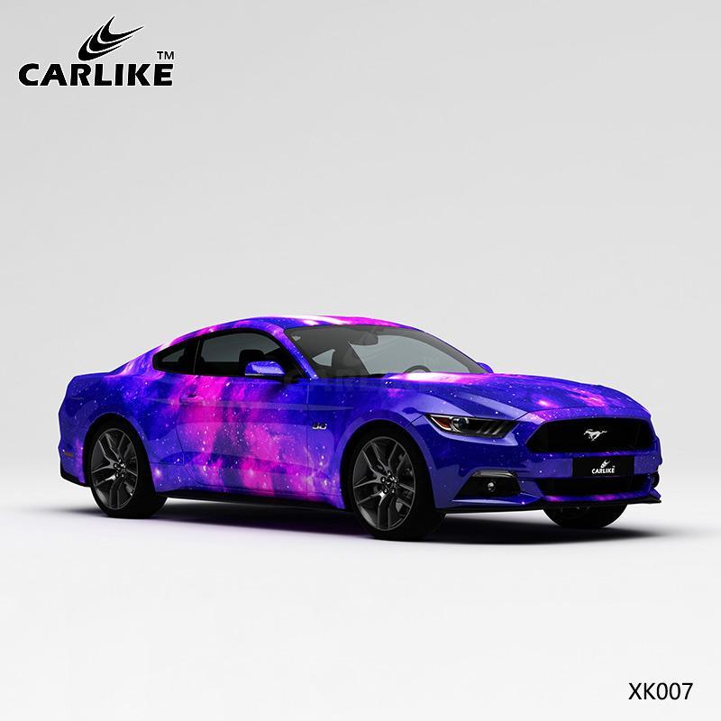 CARLIKE CL-XK007 Pattern Blue Pink Starry Sky High-precision Printing Customized Car Vinyl Wrap - CARLIKE WRAP