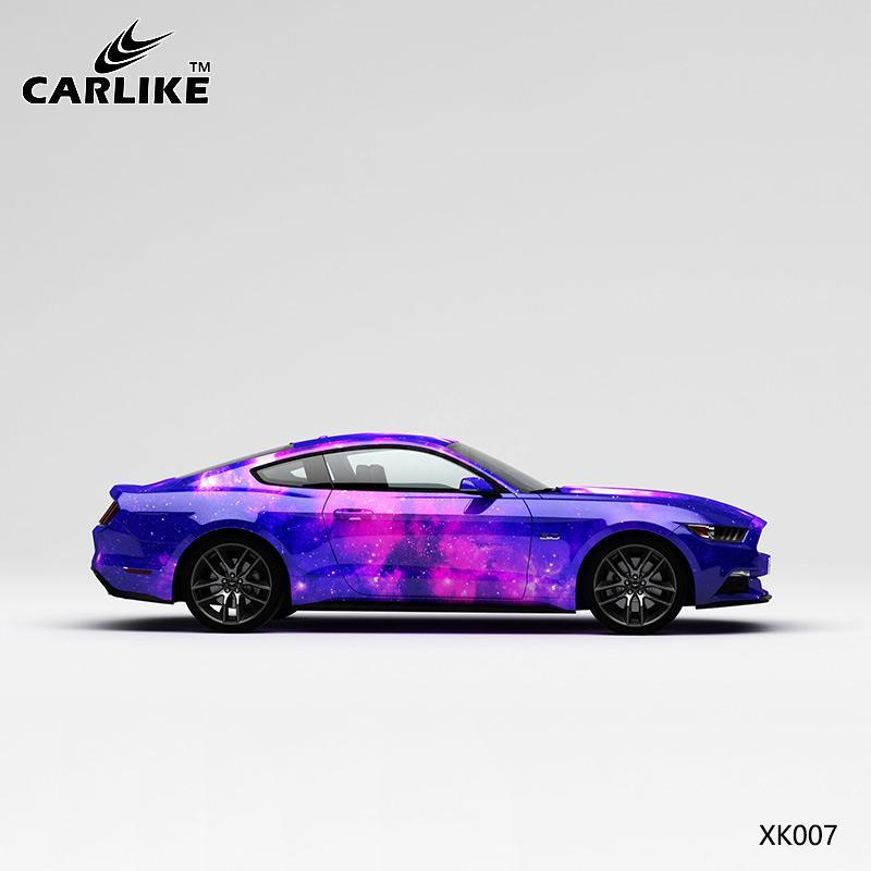 CARLIKE CL-XK007 Pattern Blue Pink Starry Sky High-precision Printing Customized Car Vinyl Wrap - CARLIKE WRAP
