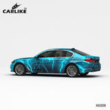 CARLIKE CL-XK008 Pattern Blue Black Lightning High-precision Printing Customized Car Vinyl Wrap - CARLIKE WRAP