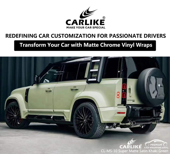 CARLIKE CL-MS-10 SUPER MATTE SATIN KHAKI GREEN VINYL