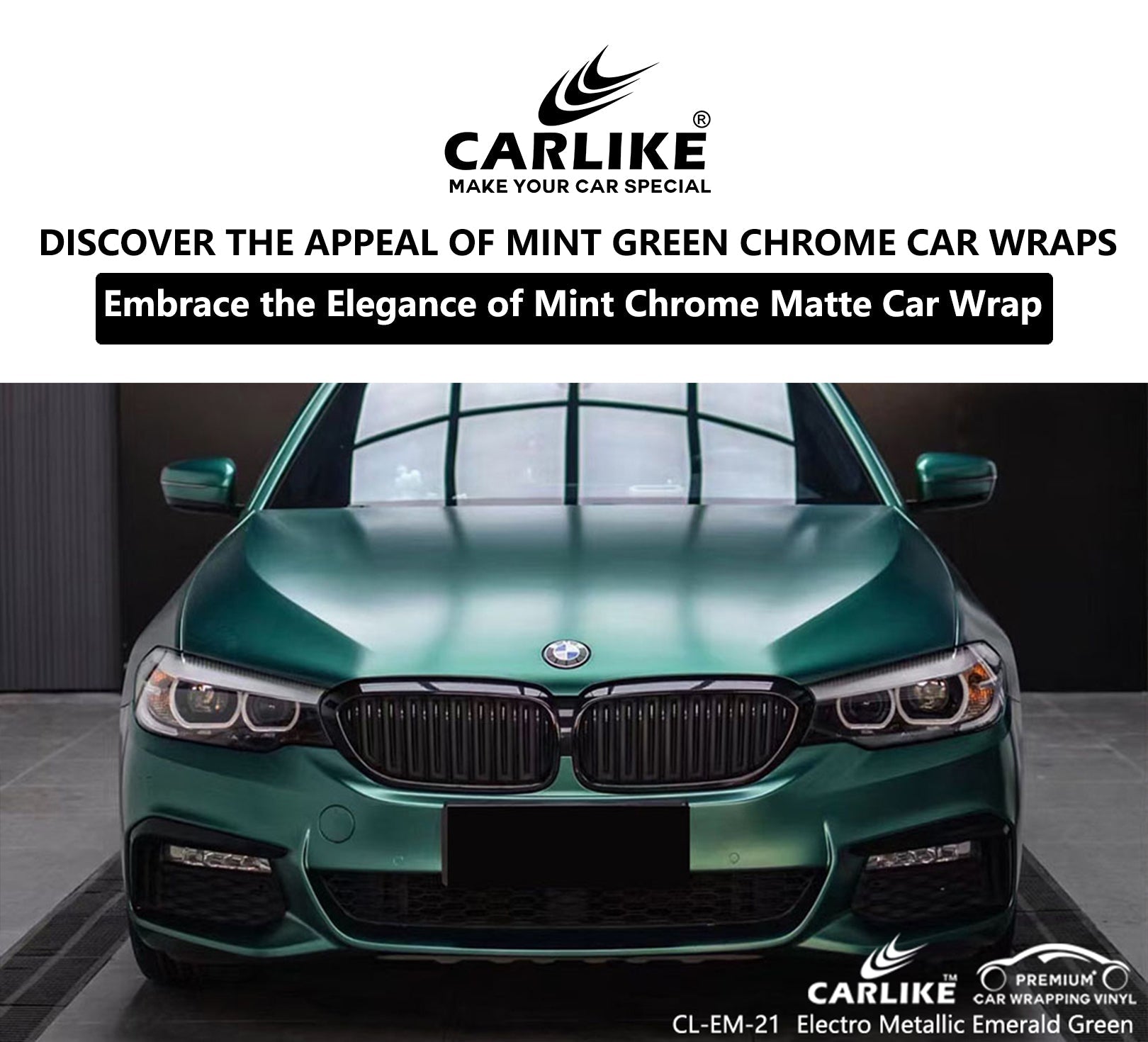 CARLIKE CL-ES-23 ELECTRO METALLIC SATIN EMERALD GREEN VINYL