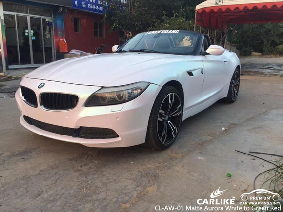 CARLIKE CL-AW-01 MATTE AURORA WHITE TO GREEN RED VINYL FILM BMW WRAP - CARLIKE WRAP