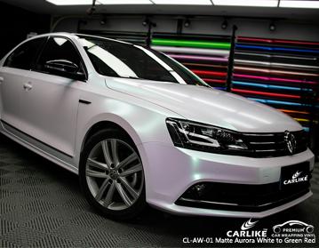 CARLIKE CL-AW-01 MATTE AURORA WHITE TO GREEN RED VINYL WRAP VOLKSWAGEN - CARLIKE WRAP