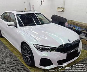 CARLIKE CL-AW-02 gloss aurora white to green red vinyl for bmw